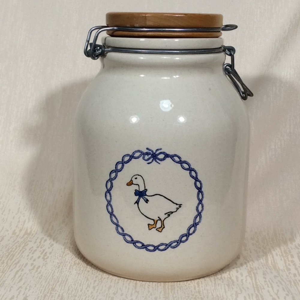 Vintage Santa Ana California Crock Shop Canister
